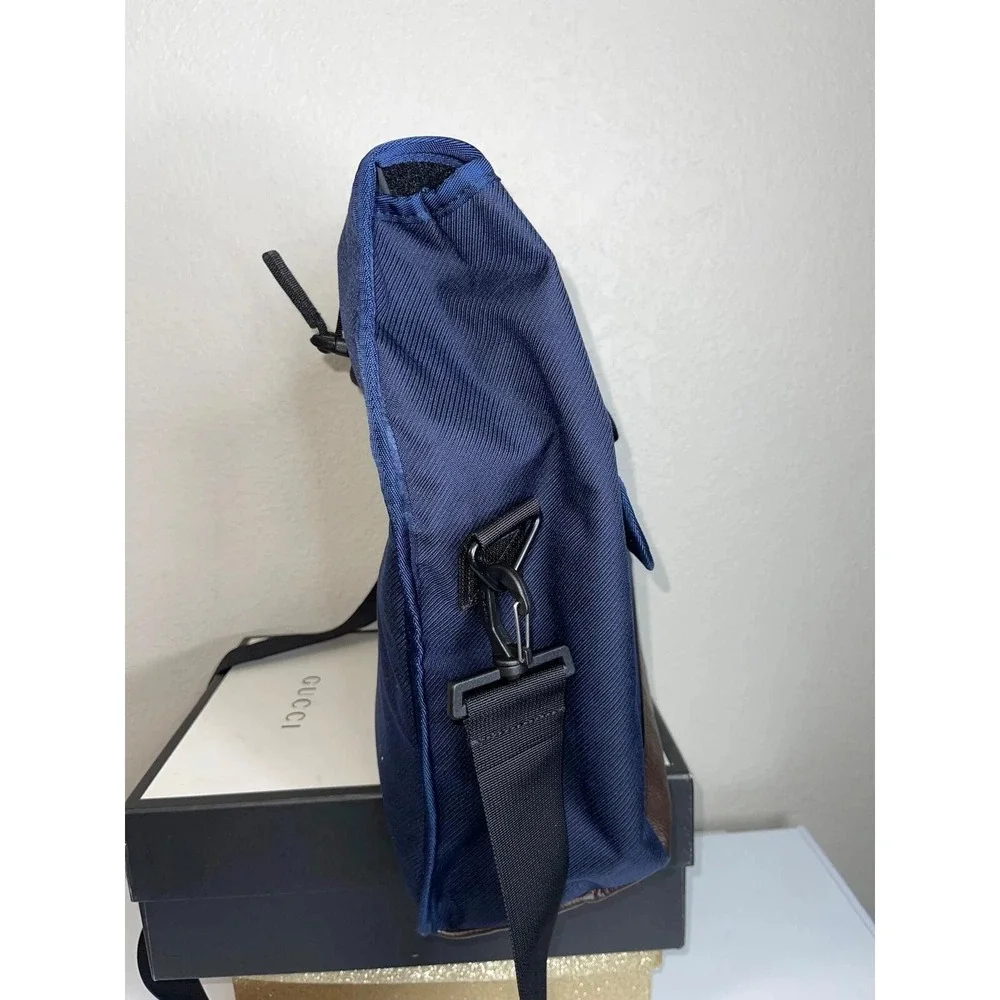 Timbuk2 Handmade San Francisco Messenger Bag Handbag Blue Brown Multi Pocket
